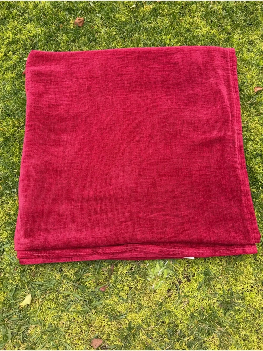 Vintage Ralph Lauren Blue Label Chenille Blanket Crimson Red Queen USA GUC